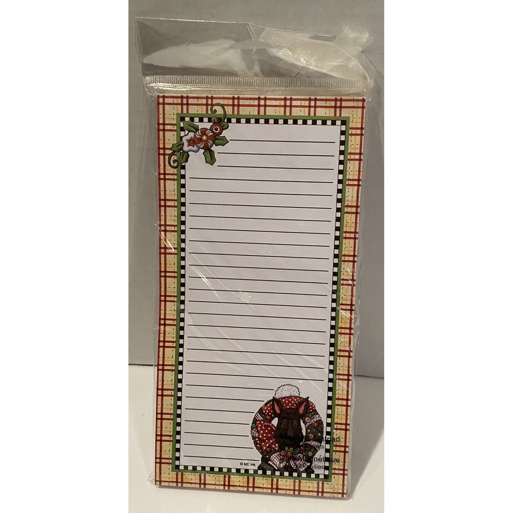 Mary Engelbreit Scottie Terrier Dog Christmas Magnetic Listpad Paper New 2010